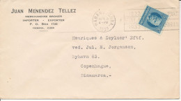 Cuba Cover Sent To Denmark Habana 3-4-1939 Single Franked Nice Cover - Lettres & Documents