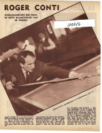 Biljarten - Roger Conti De Pardies France - Orig. Knipsel Coupure Tijdschrift Magazine - 1935 - Sports