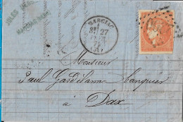 0048. LAC N°48 2°état Orange Vif - Losange GC 2200 & Càd Marciac (GERS) à Dax (LANDES) - Côte +de 375eu. - Fév. 1871 - 1849-1876: Période Classique