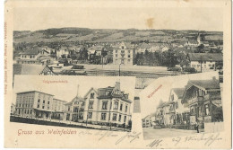 WEINFELDEN: 3-Bild-AK Mit Teigwarenfabrik, Wylerstrasse Und Quartier Um Bahnhof 1904 - Weinfelden