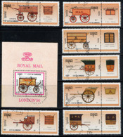 CAMBODGE 1990, London 90, Voitures Hippomobiles Des Postes, 7 Valeurs Et 1 Bloc, Oblitérés / Used. R697-8 - Stage-Coaches