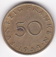 Sarre, Protectorat Français , 50 Franken 1954, Bronze-aluminium, KM# 3 - 50 Franchi