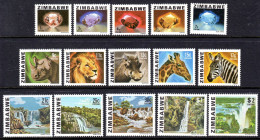 ZIMBABWE - 1980 GEMS ANIMALS LANDSCAPE DEFINITIVE SET (15V) FINE MNH ** SG 576-590 - Zimbabwe (1980-...)