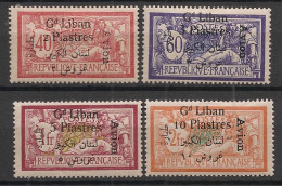 GRAND LIBAN - 1924 - Poste Aérienne PA N°YT. 5 à 8 - Série Complète - Neuf * / MH VF - Aéreo