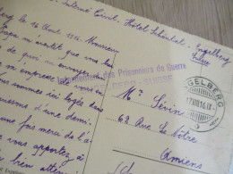 Sur CPA Engelberg 1916 Cachet Ligne Bleu Internement Des Prisonniers De Guerre Engelberg Suisse - Sellados