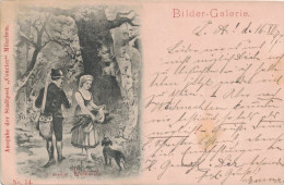 Entier De La Poste Locale Allemande De Munich (1897) Thème Garde Forestier, Chien, Fusil, Foret, Peinture "Gewarnt" - Perros