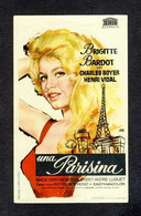 Affichette De Cinéma Du Film UNA PARISINA Avec Brigitte Bardot, Charles Boyer Et Henri Vidal - Affiches & Posters