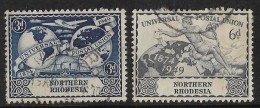 NORTHERN RHODESIA 1949 UPU 75th ANNIVERSARY PAIR - Nordrhodesien (...-1963)