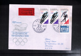 Germany DDR 1988 Olympic Games Calgary Interesting Letter With DDR Olympic Stamps - Winter 1988: Calgary