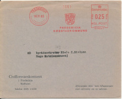 Denmark Cover With Red Meter Cancel Fredericia 16-11-1965 Fredericia Köbstadskommune - Cartas & Documentos