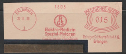 Deutsches Reich Briefstück Mit Freistempel Erlangen 1930 Reiniger Gebbert & Schall AG Elektro Medizin - Máquinas Franqueo