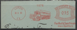 Motive  Verkehr & Transport  LKW Deutsches Reich Briefstück Mit Freistempel Leipzig 1930 LKW Fenthols - Camiones