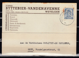 Kaart Van Wevelgem A Naar Gent - 1929-1937 Lion Héraldique
