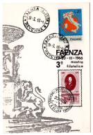 Cartolina Con Annullo Numerato Per Il 3° Mostra Filatelica Di Faenza (fronte E Retro) - Timbres (représentations)