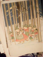 BAMBINI  ILLUSTRATA  C NALLI RACCOLTA FIORI SOTTO NEVE IN BOSCO X BAMBIN GESU  V1937 JP3941 - Streyc