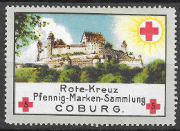 VIGNETTE CINDERELLA Germany MILITARIA WW1 GUERRE 14 18 Red Cross Rotes Kreuz Croix Rouge COBURG 4 X 6 CM MARKEN SAMMLUNG - Red Cross