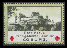 VIGNETTE CINDERELLA Germany MILITARIA WW1 GUERRE 14 18 Red Cross Rotes Kreuz Croix Rouge COBURG 4 X 6 CM MARKEN SAMMLUNG - Rode Kruis