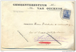 4v984: Brief GEMEENTEBESTUUR VAN OUCKENE : N°OC31 : > Brugge & >> Antwerpen: - OC26/37 Etappengebied.