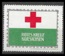 VIGNETTE CINDERELLA Germany MILITARIA WW1 GUERRE 14 18 Red Cross Rotes Kreuz Croix Rouge  Konigreich SACHSEN - Rode Kruis