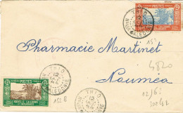 Nouvelle Caledonie Caledonia Lettre Thio Pour Noumea Avec Censure Alliée N°6 1944 Pharmacie Cocotier  BE - Storia Postale