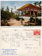 Japan 1933 Postcard Nagoya - Hoan Tower On Mt. Kakuwo; Scott 195 - 6s. Yomei Gate, Nikko - Nagoya