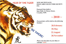 13-11-2023 (2 V 8) New South Wales Postcard Fair - 2010 - Tiger / Tigre - Tigers