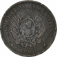 Argentine, 2 Centavos, 1890, Bronze, TB+, KM:33 - Argentine