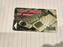 BELARUS-(BY-BLT-008b)-TIBO 2001-(62)(GOLD CHIP- In Letters)(750MINTES)-used Card+1card Prepiad Free - Wit-Rusland