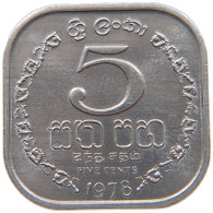 SRI LANKA 5 CENTS 1978  #c054 0093 - Sri Lanka