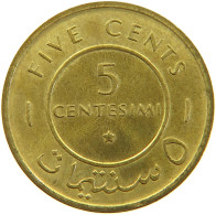 SOMALIA 5 CENTESIMI 1967  #a069 0831 - Somalië