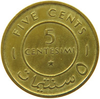 SOMALIA 5 CENTESIMI 1967  #a021 0075 - Somalie