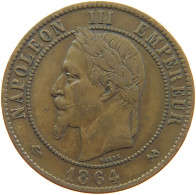 FRANCE 10 CENTIMES 1864 K Napoleon III. (1852-1870) #t016 0085 - 10 Centimes