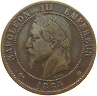 FRANCE 10 CENTIMES 1864 BB Napoleon III. (1852-1870) #a050 0609 - 10 Centimes