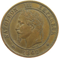 FRANCE 10 CENTIMES 1862 BB STRASBOURG Napoleon III. (1852-1870) #t016 0131 - 10 Centimes