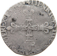 FRANCE 1/8 ECU 1580 H Henri III. (1574-1589) #t120 0297 - 1574-1589 Henri III