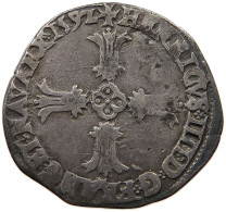 FRANCE 1/4 ECU 1592 L BAYONNE HENRI IV. (1589-1610) #t058 0299 - 1589-1610 Henry IV The Great
