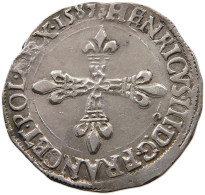 FRANCE 1/4 ECU 1587 RENNES Henri III. (1574-1589) #t058 0309 - 1574-1589 Henri III