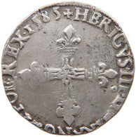 FRANCE 1/4 ECU 1585 RENNES Henri III. (1574-1589) #t133 0011 - 1574-1589 Henri III