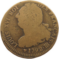 FRANCE 2 SOLS 1792 BB Louis XVI. (1774-1793) #t016 0041 - 1791-1792 Constitución 