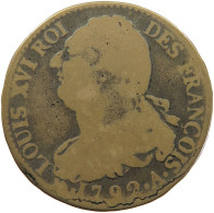 FRANCE 2 SOLS 1792 A Louis XVI (1774-1793) #c041 0201 - 1791-1792 Verfassung 