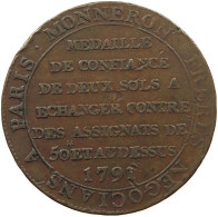 FRANCE 2 SOLS 1791 MONNERON #a059 0429 - 1791-1792 Constitution (An I)
