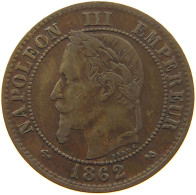 FRANCE 2 CENTIMES 1862 K Napoleon III. (1852-1870) #c083 0367 - 2 Centimes