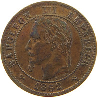 FRANCE 2 CENTIMES 1862 K Napoleon III. (1852-1870) #c081 0479 - 2 Centimes
