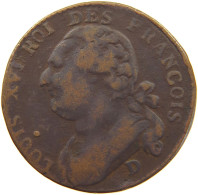 FRANCE 12 DENIERS 1792 D Louis XVI (1774-1793) #c032 0535 - 1791-1792 Costituzione 