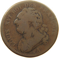 FRANCE 12 DENIERS 1792 A AN 4 Louis XVI (1774-1793) #s077 0161 - 1791-1792 Verfassung 