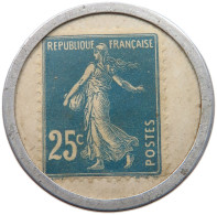 FRANCE 25 CENTIMES 1920 25 CENTIMES CREDIT LYONNAIS 1920 ENCASED POSTAGE STAMP #t087 0073 - Sonstige & Ohne Zuordnung