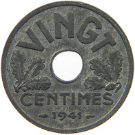 FRANCE 20 CENTIMES 1941  #c084 0809 - Otros & Sin Clasificación