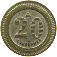 FRANCE 20 CENTIMES  CONSOMMER TOKEN ELEPHANT #a094 0411 - Altri & Non Classificati