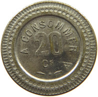 FRANCE 20 CENTIMES  CONSOMMER TOKEN SCALES #a094 0417 - Autres & Non Classés