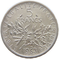 FRANCE 5 FRANCS 1963  #a082 0115 - 5 Francs